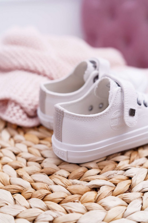 Scarpe da tempo libero per bambini in pelle BIG STAR EE374035 bianche