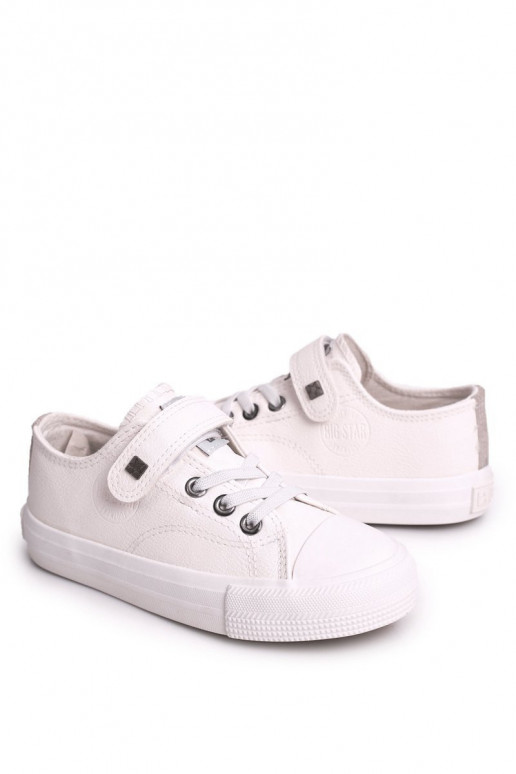 Scarpe da tempo libero per bambini in pelle BIG STAR EE374035 bianche