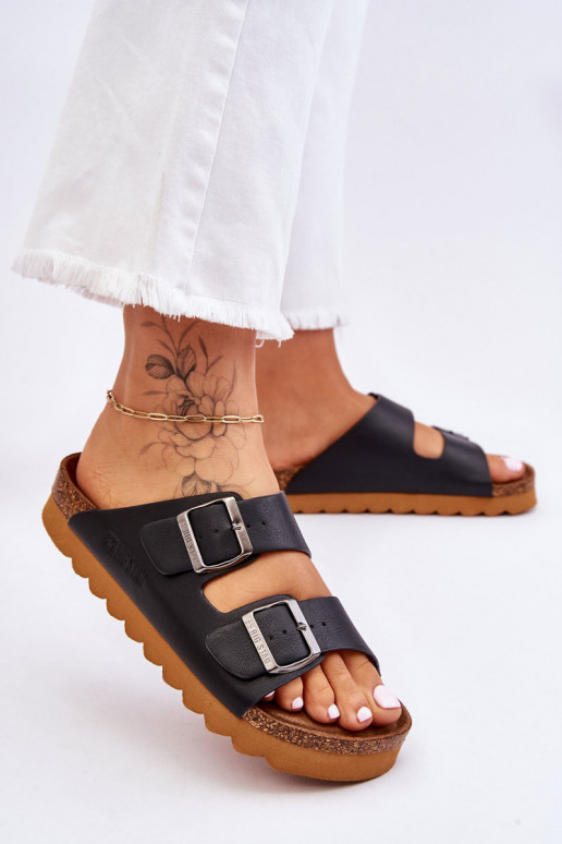 Elegantello classico Femminile Pantofole Big Star LL274477 colore nero