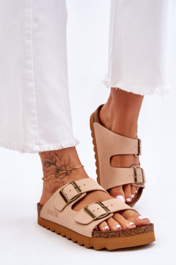 Elegantello classico Femminile Pantofole Big Star LL274478 beige 2