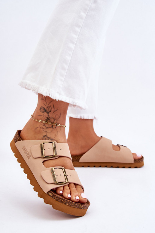 Ciabatte da donna modello classico Big Star LL274478 color sabbia