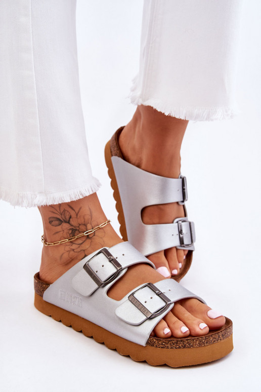 Elegantello classico Femminile Pantofole Big Star LL274476 color argento