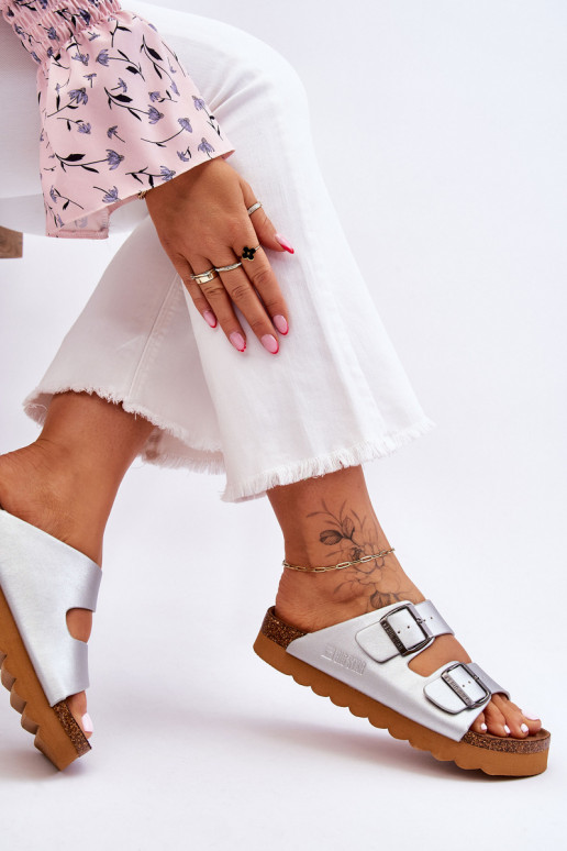 Elegantello classico Femminile Pantofole Big Star LL274476 color argento