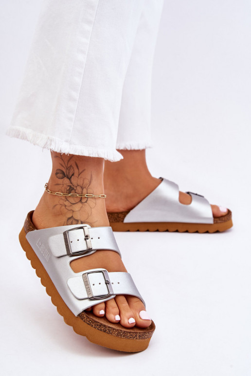 Elegantello classico Femminile Pantofole Big Star LL274476 color argento