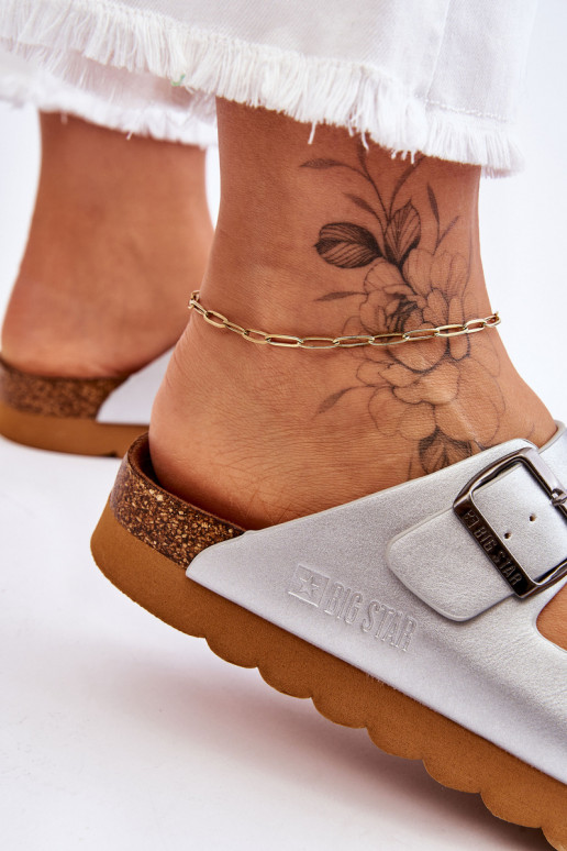 Elegantello classico Femminile Pantofole Big Star LL274476 color argento