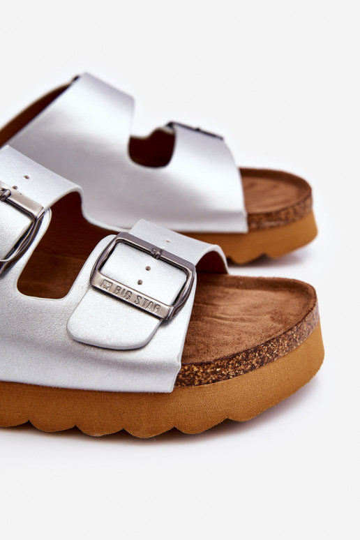 Elegantello classico Femminile Pantofole Big Star LL274476 color argento