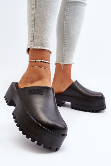 Femminile Pantofole con suole massicce alla moda Big Star NN274014 colore nero 2