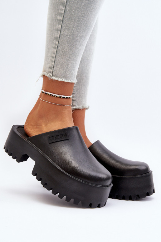 Femminile Pantofole con suole massicce alla moda Big Star NN274014 colore nero