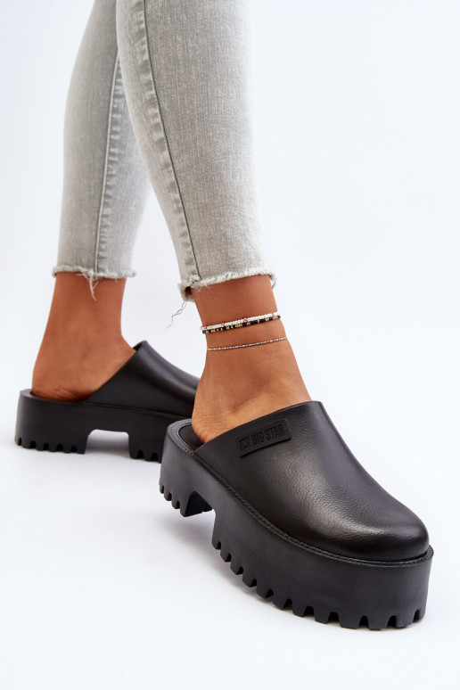 Femminile Pantofole con suole massicce alla moda Big Star NN274014 colore nero