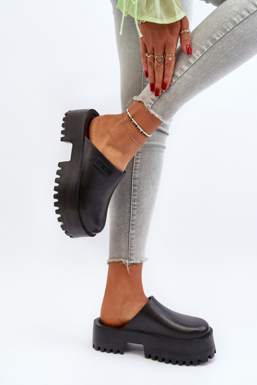 Femminile Pantofole con suole massicce alla moda Big Star NN274014 colore nero