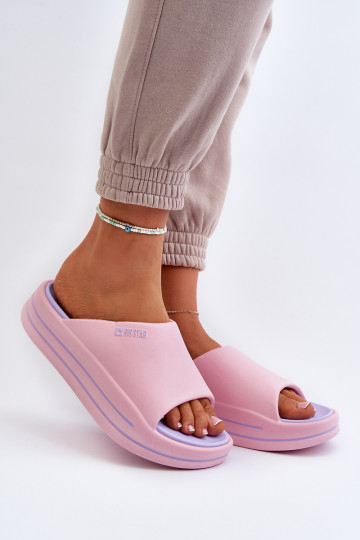 Pantofole da donna con una piattaforma Big Star NN274A035 colore rosa 2