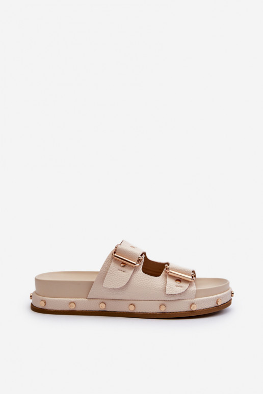 Pantofole da donna con una piattaforma Big Star NN274083 beige