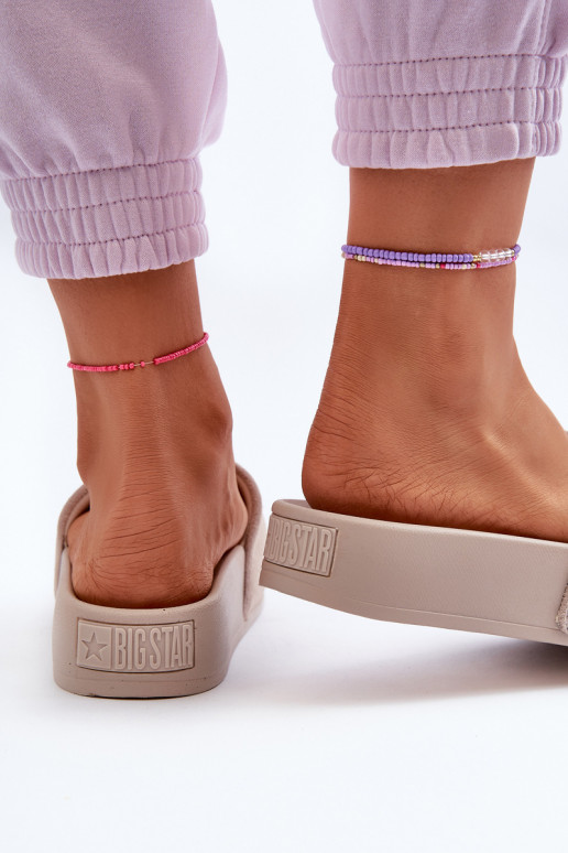 Femminile Pantofole con una piattaforma dalla pelle scamosciata Big Star NN274A671 beige