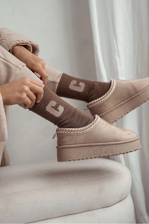 Calzini Femminile Frotte Z Literą C colore marrone Calzini Femminile Frotte Z Literą C colore marrone