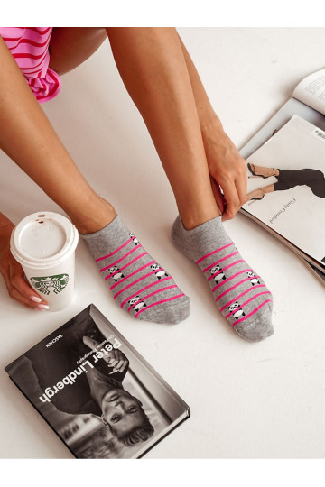 Calzini Femminile BaAełniane Panda I Strisce colore grigio