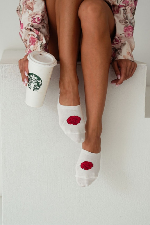 Calzini Micropiè di pagina Femminile BaAełniane colore rosaa colore avorio Calzini Micropiè di pagina Femminile BaAełniane colore rosaa colore avorio