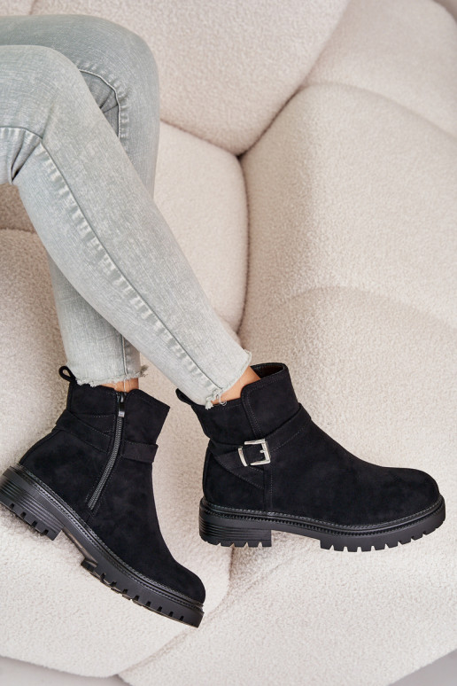 Stivaletti foderati in eco suede neri... Stivaletti foderati in eco suede neri...