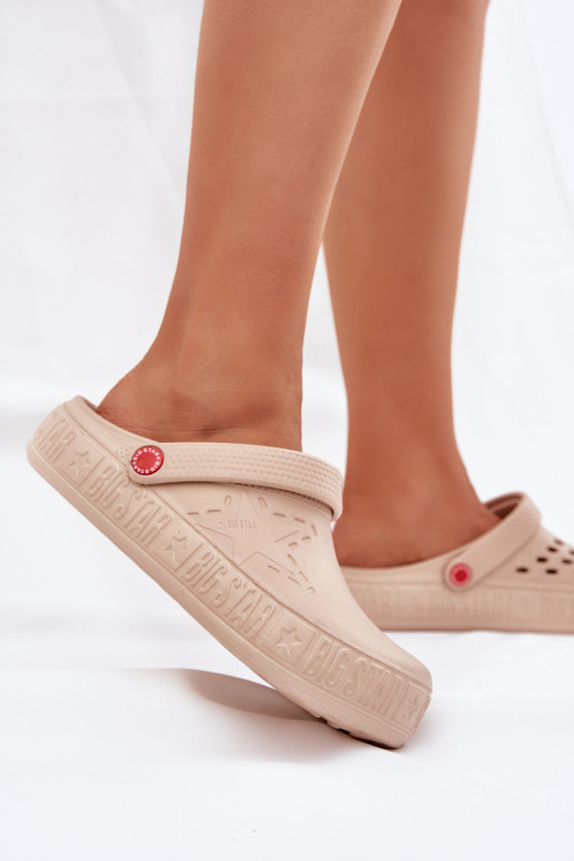 Femminile Pantofole leggere Big Star II275012 beige