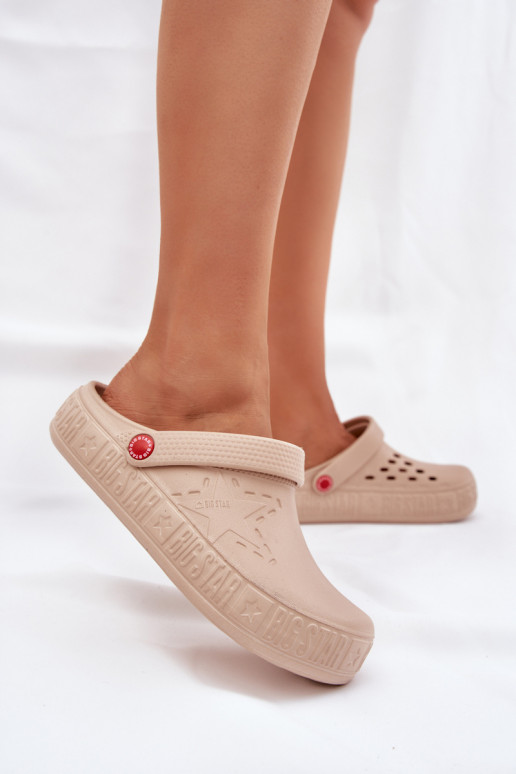 Femminile Pantofole leggere Big Star II275012 beige