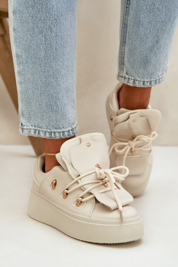 Sneakers con piattaforma color sabbia Dolistana