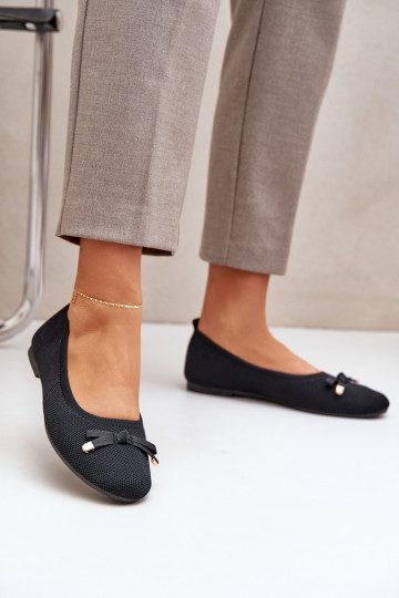 griglia Ballerine con nastri colore nero Bianila 2