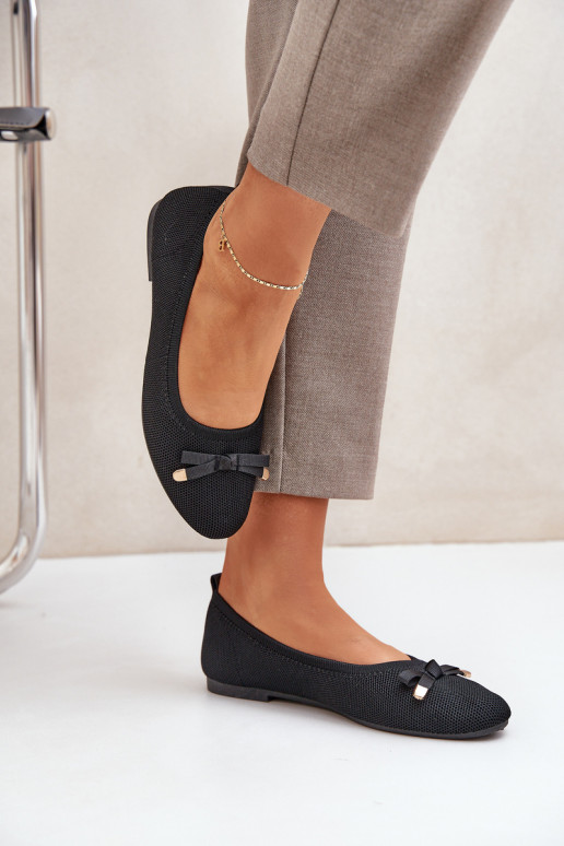 griglia Ballerine con nastri colore nero Bianila griglia Ballerine con nastri colore nero Bianila