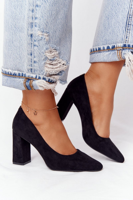 Scarpe scamosciate con i tacchi Sergio Leone PB216 colore nero