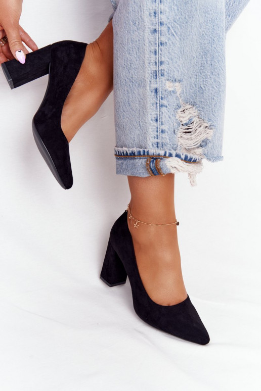 Scarpe scamosciate con i tacchi Sergio Leone PB216 colore nero