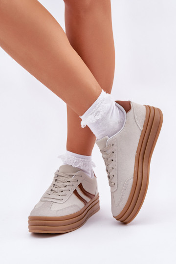 Sneakers modello batai stilosi con piattaforma grigia DoriĮa