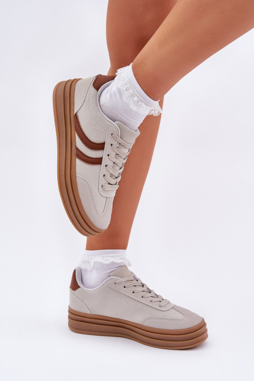 Elegante Scarpe modello sneakers con una piattaforma colore grigio DoriAa