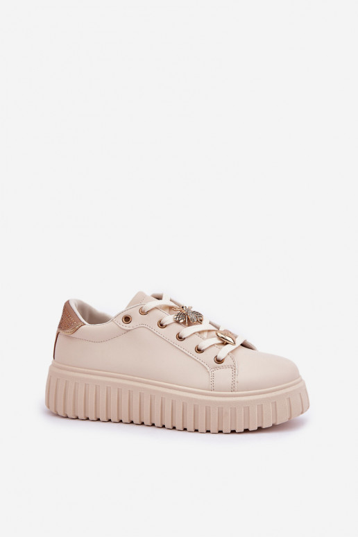 Scarpe modello sneakers Femminile Z Przypinkami beige Grelesi