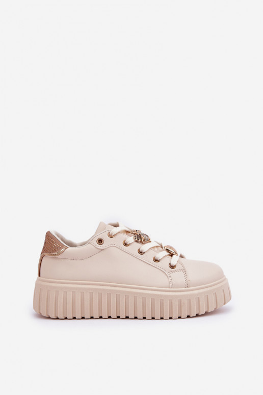 Scarpe modello sneakers Femminile Z Przypinkami beige Grelesi