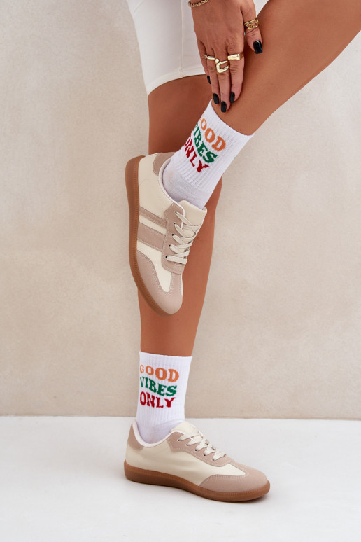 Basso Scarpe modello sneakers Femminile in ecopelle beige Nonalorin Basso Scarpe modello sneakers Femminile in ecopelle beige Nonalorin