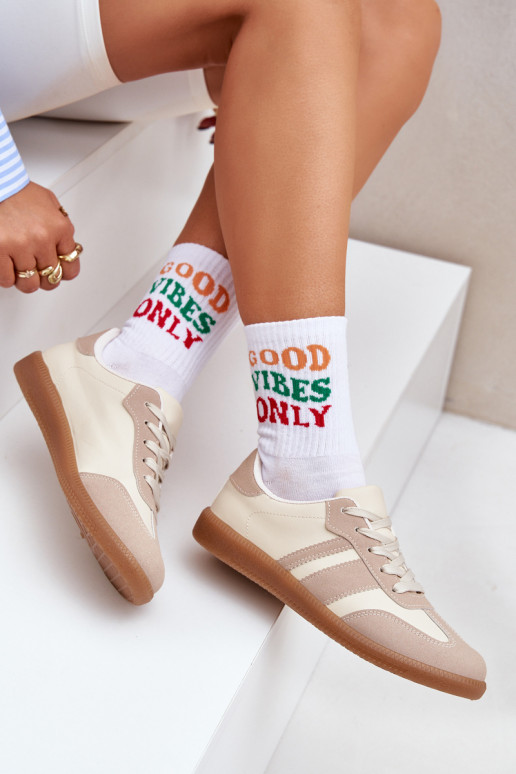 Basso Scarpe modello sneakers Femminile in ecopelle beige Nonalorin Basso Scarpe modello sneakers Femminile in ecopelle beige Nonalorin