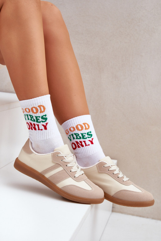 Basso Scarpe modello sneakers Femminile in ecopelle beige Nonalorin Basso Scarpe modello sneakers Femminile in ecopelle beige Nonalorin