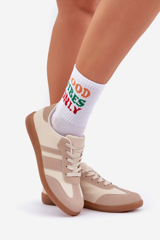 Basso Scarpe modello sneakers Femminile in ecopelle beige Nonalorin Basso Scarpe modello sneakers Femminile in ecopelle beige Nonalorin