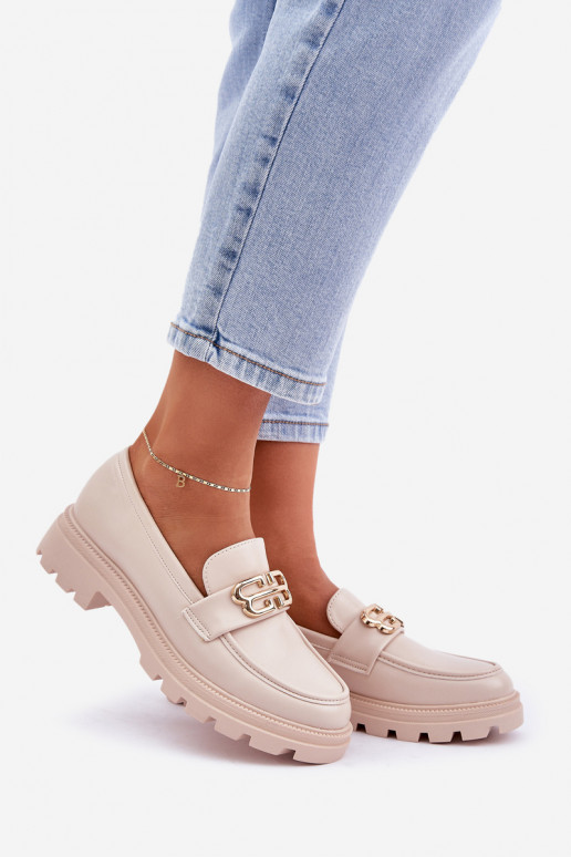 mocassini da donna Ze colore doratom Detalem beige Trionna mocassini da donna Ze colore doratom Detalem beige Trionna