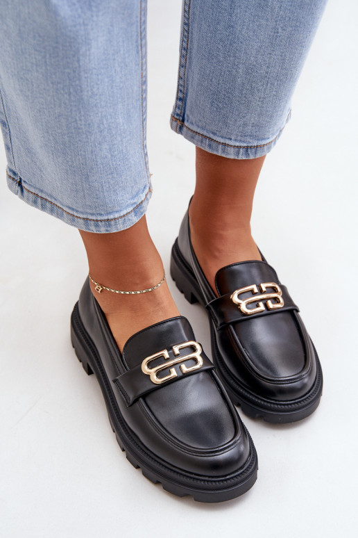 mocassini da donna Ze colore doratom Detalem colore nero Trionna mocassini da donna Ze colore doratom Detalem colore nero Trionna