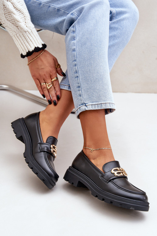 mocassini da donna Ze colore doratom Detalem colore nero Trionna mocassini da donna Ze colore doratom Detalem colore nero Trionna