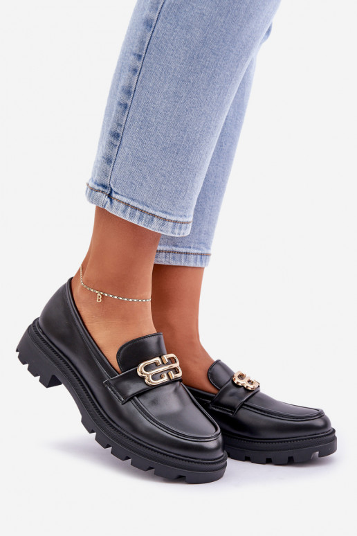 mocassini da donna Ze colore doratom Detalem colore nero Trionna mocassini da donna Ze colore doratom Detalem colore nero Trionna