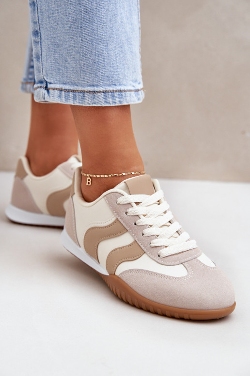 Scarpe da ginnastica classiche Femminile in ecopelle beige Deveretina