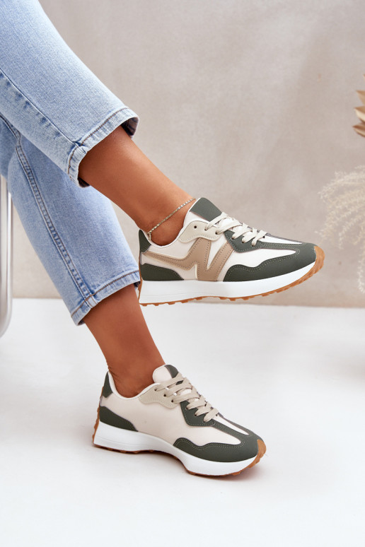 scarpe da ginnastica Scarpe modello sneakers Femminile beige-colore verde Britma