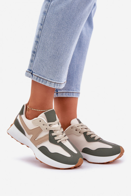 scarpe da ginnastica Scarpe modello sneakers Femminile beige-colore verde Britma