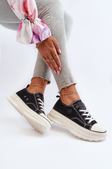 Scarpe da donna con suole massicce Big Star NN274125 nere 2
