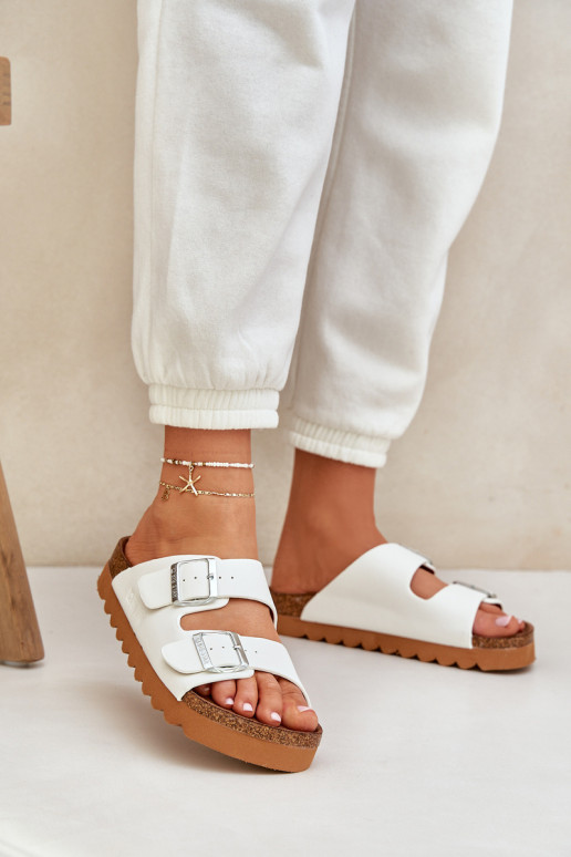 Elegantello classico Femminile Pantofole Big Star LL274480 Colore bianco