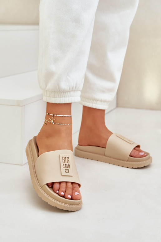 Pantofole da donna Big Star LL274A210 beige