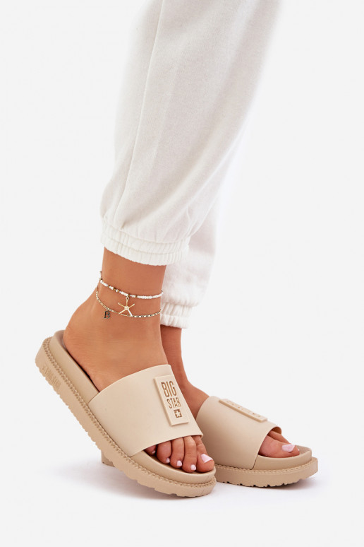 Pantofole da donna Big Star LL274A210 beige