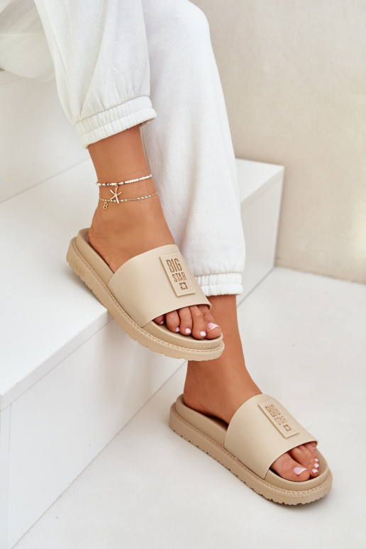 Pantofole da donna Big Star LL274A210 beige
