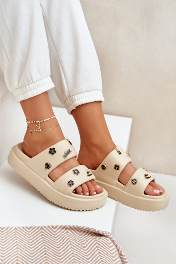 Pantofole leggere Pantofole da donna Z Przypinkami beige Ravanala