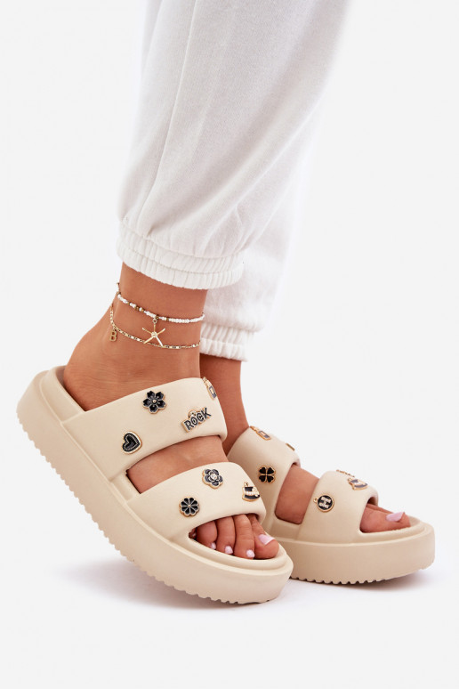 Pantofole leggere Pantofole da donna Z Przypinkami beige Ravanala Pantofole leggere Pantofole da donna Z Przypinkami beige Ravanala